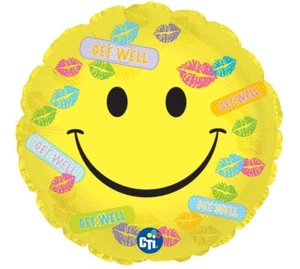 Get Well Smile Face 17" Foil Balloon (Non-Packaged) - Bild 1 von 1
