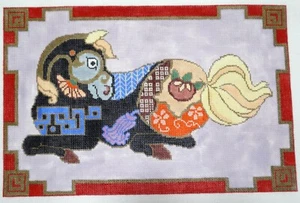 Toni Minieri Needlepoint Hand Painted Canvas "Stylized horse" 14" by 9" New - Picture 1 of 2