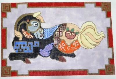 Toni Minieri Needlepoint Hand Painted Canvas "Stylized horse"  14" by 9" New - Image 1 of 2