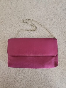 Pochette Vintage Tessuto Borgogna Telaio Oro Catena Cinghia Chiusura Bottone - Foto 1 di 7