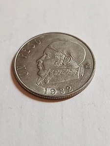 1982 Mexico / Mexican Un 1 Peso Coin - Lot BT266 - Picture 1 of 2