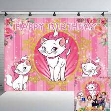 Marie Cat Happy Birthday Backdrop Banner Baby Shower Party Supplies 7x5ft