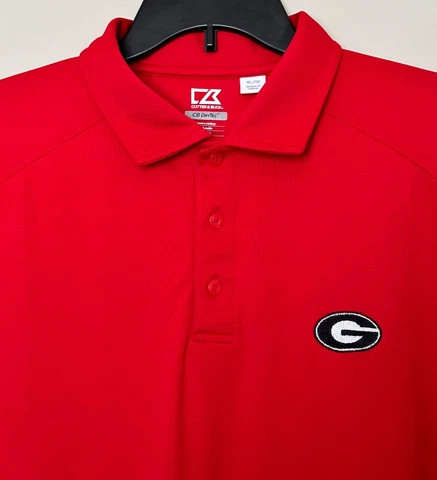 Georgia Bulldogs Size XL Men's Polo Shirt Embroidered Logo UGA Red Color Cover