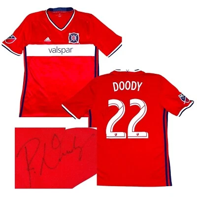 Camiseta firmada por Chicago Fire Adidas Clima Cool #22 Patrick Doody FIRMADA TALLA Y-XL Foto 1 de 4