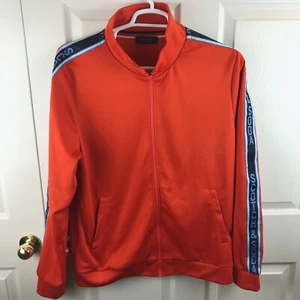 New NWT Men's Scotch & Soda Track Jacket Full Zip Orange 2XL Spell Out - Picture 1 of 5