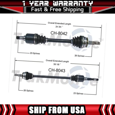 2 ejes delanteros TrakMotive CV para Dodge Charger 1983-1987 Foto 1 de 3
