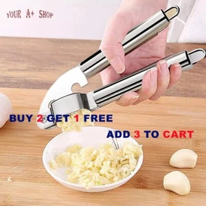 Garlic Press Crusher Squeezer Masher Mincer Stainless Steel Manual Kitchen Tool - Picture 1 of 11