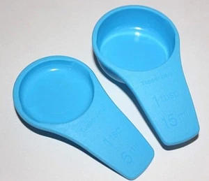 Juego de cucharas medidoras Tupperware cucharadita e imanes de cuchara azul - Imagen 1 de 6
