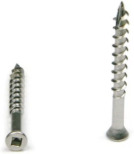 Square Drive Deck Screws Trim Head 305 Stainless Steel - #7 x 3" Qty 100 - Picture 1 of 4