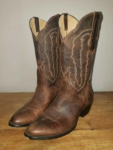 J.B. Dillon Botas Vaqueras Cuero Cabra Vaquero Rodeo Marrón 8.5 EE Roper Hombres Anchas - Imagen 1 de 11