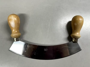 Edelstahl Italien Hackmesser, Doppelgriff, gebogene Klinge, 10 Zoll Lang. - Bild 1 von 6