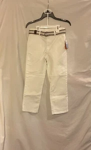 Gymboree Boys Belted Chino White Pants Spring Celebration Easter NWT - Picture 1 of 4