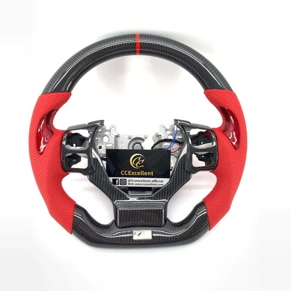 Volante de fibra de carbono real para Lexus IS250 IS300 IS350 RC300 2014-2019 Foto 1 de 4