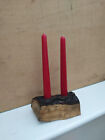 Mini wood log candle holder