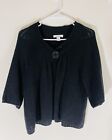 Dress Barn Black 3/4 Sleeve Knitted Cardigan Sweater Size XL