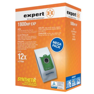 expert 1800 MP EXP - 2019 Staubsaugerbeutel 12 Beutel 2 Filter