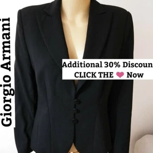 Giorgio Armani Black Wool Blazer Sz 10 Made in Italy - Bild 1 von 7