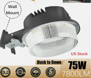 75W LED Barn Light Daylight 5000K 120 degree Security Flood Photocell Farm Yard - Picture 1 of 3