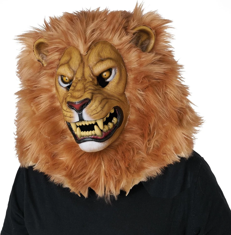 Lion Ani-Motion Mask Animal Fancy Dress Up Halloween Adult Costume Accessory - Image 1 of 1