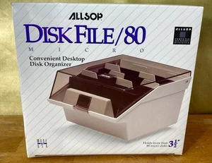 1991 ALLSOP Disk File Desktop Disk Organizer 80 Micro Disks 3 1/2” USA Made NEW - Picture 1 of 8