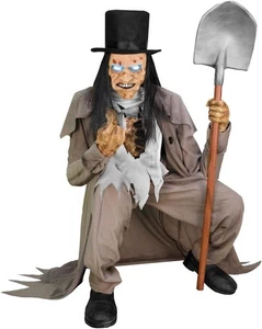 Bewegungsaktivierter hockender Grabgräber von Tekky, sprechender Halloween Animatron... - Bild 1 von 6