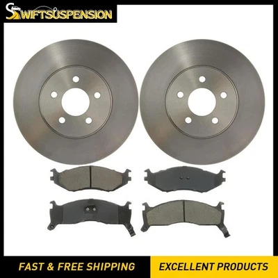 Kit de rotores de freio dianteiro e pastilhas de cerâmica para 1991 1992 1993 Dodge Daytona - Imagem 1 de 4