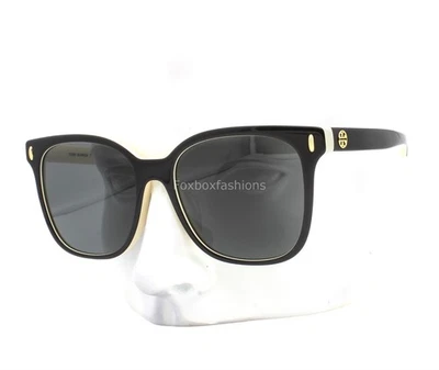 Tory Burch 太阳镜 TY 7203U 1988/87 抛光黑色象牙金标志 无盒 — 第 1/4 张图片