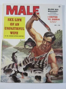 Male Magazine v. 2 #12, Dec. 1953  FN+  Schulz Piranha Attack Cover! - Picture 1 of 6