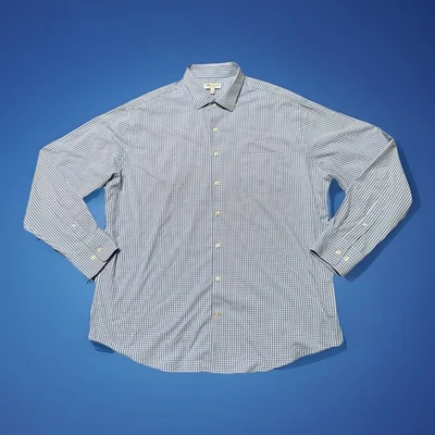 Peter Millar Shirt Mens XL Blue Summer Comfort Button Up Long Sleeve Check Plaid - Image 1 of 4