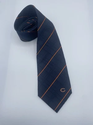 Chicago Bears Navy Blue Oxford Woven 100% Silk Men’s Neck Tie NFL - Image 1 of 4