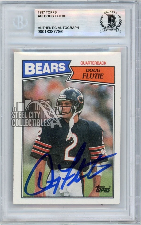 Doug Flutie 1987 Topps Autograph Rookie Card #45 BAS - Image 1 of 1