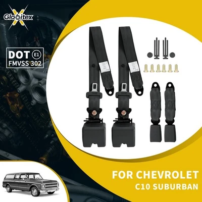 2X para Chevrolet C10 Suburban 3 pontos alça de cinto de segurança ajustável carro - Imagem 1 de 4