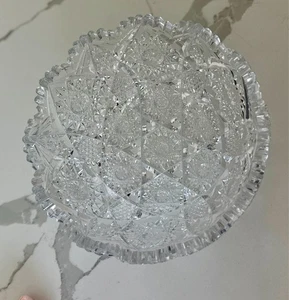 American Brilliant Antique Brilliant Star Cut Glass Victorian Bowl 8" - Picture 1 of 7