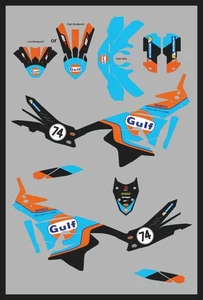 Graphics Kit for KTM 890 Adventure R 2023 -2026 Decals Stickers - 790 GULF Retro - Picture 1 of 2