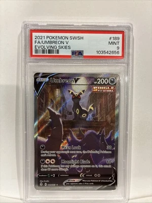 Pokemon TCG Umbreon v Evolving Skies Alternate Art, PSA 9 - Image 1 of 4