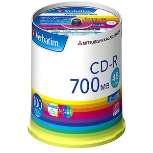 100 discos CDR en blanco Verbatim 700 MB 48x husillo CD-R SR80FP100V1E de JAPÓN - Imagen 1 de 2