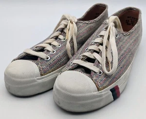 Vintage Pro-Keds LowTop Multicolor Stripe Canvas Sneakers Shoes Size 8.5 - Picture 1 of 4