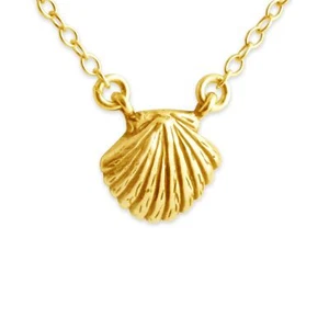 Collar enchapado en oro Azaggi caracol colgante almeja cáscara mariscos joyería animal - Imagen 1 de 13