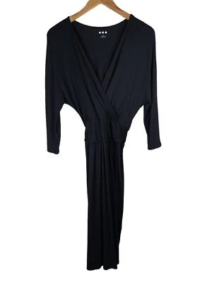Three Dots Surplice Neck Midi Dress Womens Small 3/4 Sleeve Tie Waist Viscose - Image 1 of 4