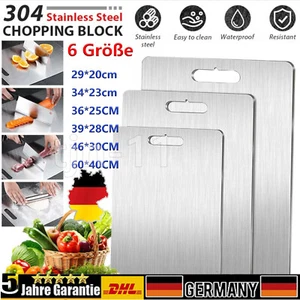 Doppelseitiges Schneidebrett mit Griff. Schneidebrett aus Edelstahl 304 DHL - Bild 1 von 23