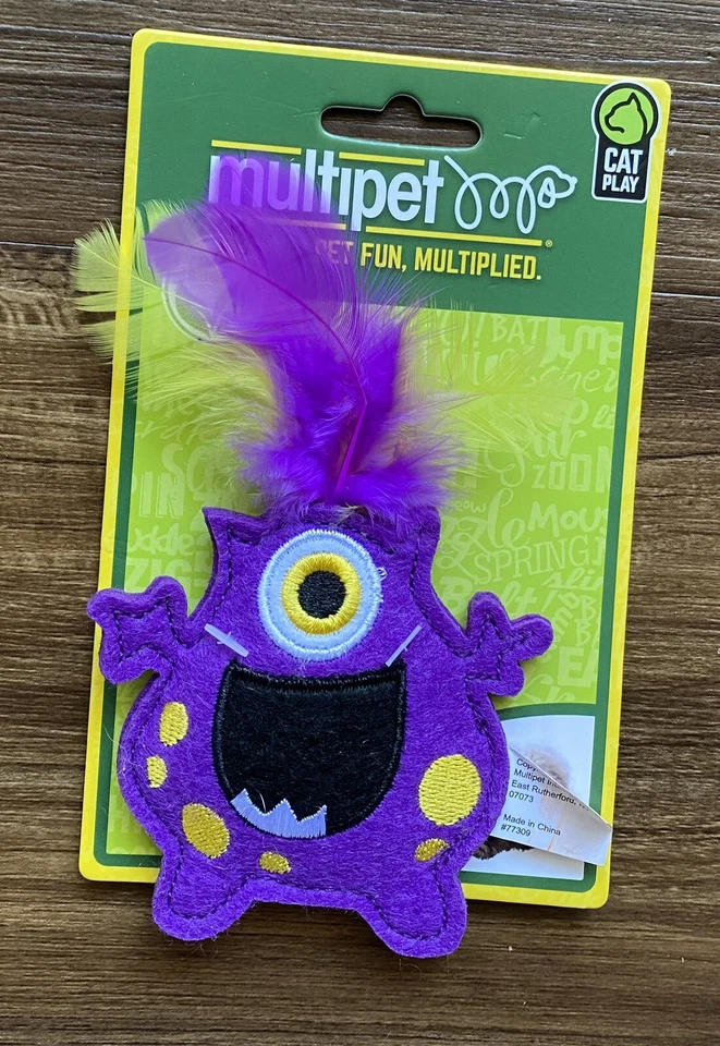 NWT MULTIPET CAT TOY  CAT MONSTER WITH CATNIP   PURPLE - Image 1 of 1