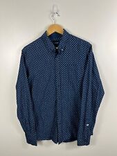Scotch & Soda Men’s Small S Amsterdams Blauw Long Sleeve Button Up Pattern Shirt