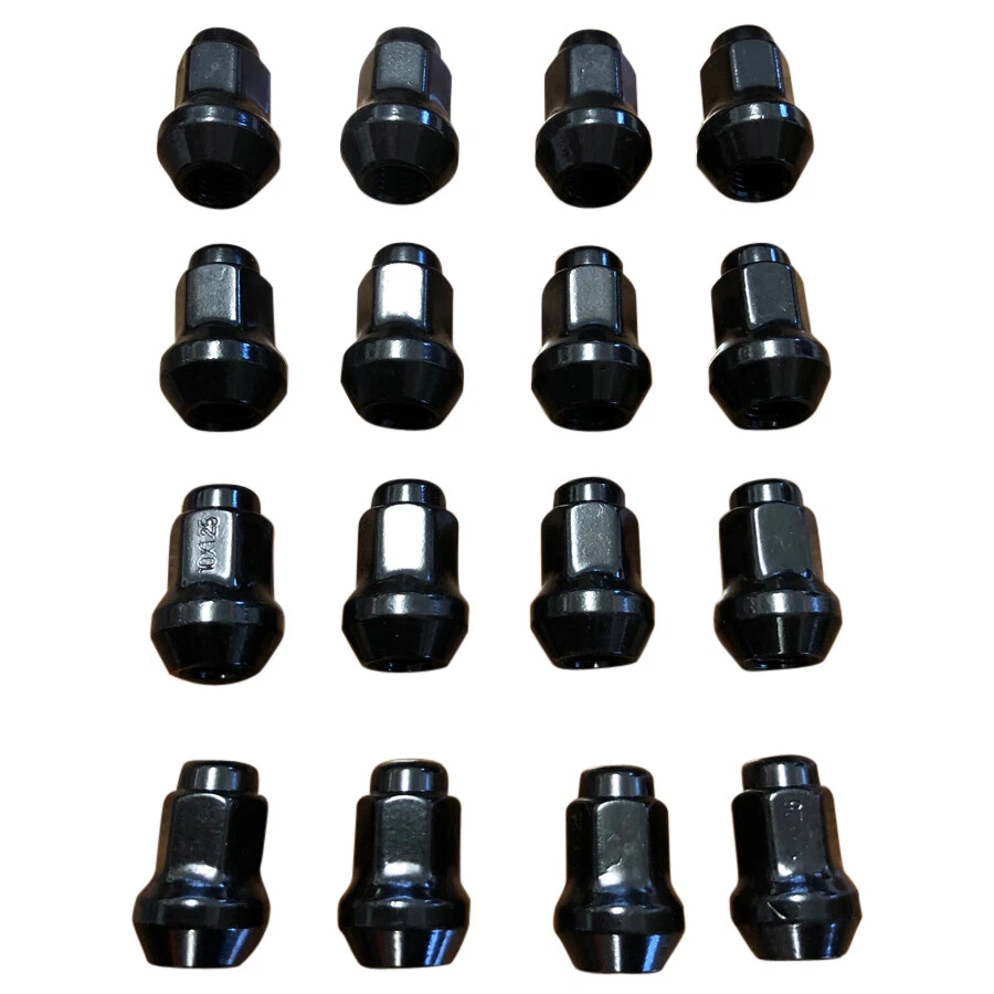 1 Satz (16 Stück) konische Quad ATV Rad Hutmuttern M10x1,25 SW14 Farbe schwarz - Bild 1 von 1