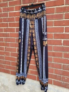 QIANXIZHAN Women’s Harem High Waist Boho Pants Size XL New With Tags - Picture 1 of 7