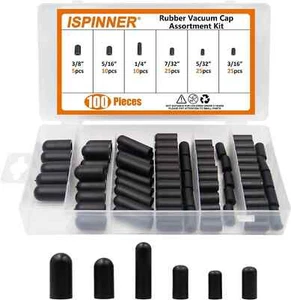 100 Pcs CARBURATOR & VACUUM RUBBER CAP PLUG ASSORTMENT KIT INTAKE VACUUM LINES - Imagen 1 de 4