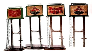 Junkyard Ho Lot of 4 Gas Beer National American Plastic Billboards - Picture 1 of 4