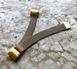 Gold Color Milanese Quick Fit Band Strap for Garmin Descent Mk1 -A26B22 - Picture 1 of 7