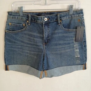 Tommy Hilfiger Jean Women's Denim Cuffed Shorts Size 10 Blue NWT - Picture 1 of 15