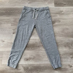 J. Crew Men M Heritage Fleece Sporting Goods Jogger Sweatpants Heather Gray Knit - Picture 1 of 10