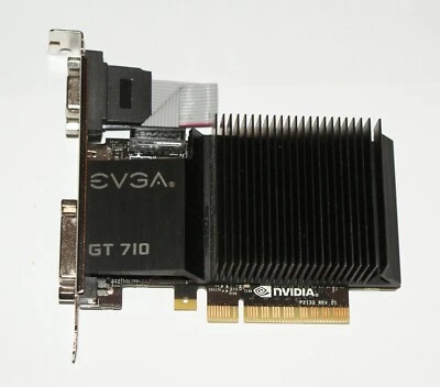 EVGA NVIDIA GT710 2GB PCIE VGA/DVI/HDMI Silent Graphics Card - Image 1 of 3